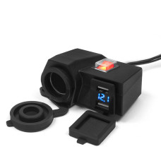 USB ExtremeStyle MUS06 2х3.1А та гніздо з вольтметром на кермо