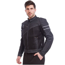 Мотокуртка джинс сітка Komine Black