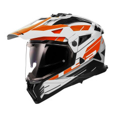 Мотошолом LS2 MX702 Pioneer 2 Namib White Orange