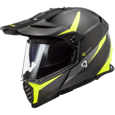 Мотошолом LS2 MX436 Pioneer Evo Router Matt Black Hi-Vis Yellow