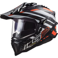 Мотошолом LS2 MX701 Explorer C Edge Black Orange White L
