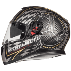Мотошолом MT THUNDER 3 SV Isle Of Man Matt Black/Gold