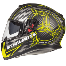 Мотошолом MT THUNDER 3 SV Isle Of Man Matt Black/Fluor Yellow