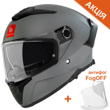 Мотошолом MT THUNDER 4 SV +FogOFF Solid A12 Matt Grey XXXL