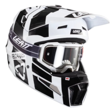 Мотошолом LEATT GPX 3.5 Black White з окулярами
