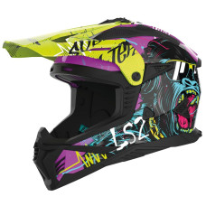 Мотошолом LS2 MX708 Fast 2 Gorilla Purple H-V Yellow XXXL