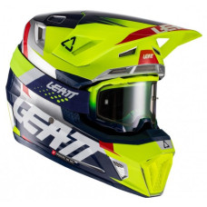 Мотошолом LEATT GPX 7.5 Lime з окулярами