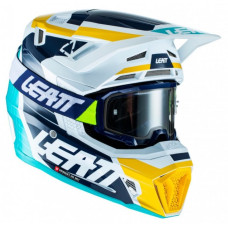 Мотошолом LEATT GPX 7.5 Aqua з окулярами