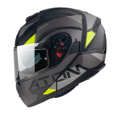 Мотошолом MT ATOM SV W17 B2 Gloss Matt Grey Yellow