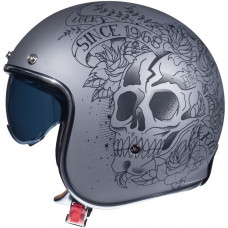 Мотошолом MT Le Mans 2 SV Skull Roses Matt Grey