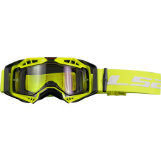 LS2 Aura Goggle Black Hi-Vis Yellow With Clear Visor
