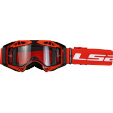 LS2 Aura Goggle Black Red With Clear Visor