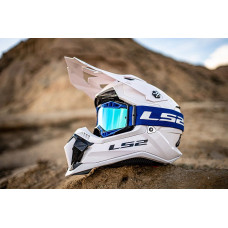 Маска кросова LS2 Aura Pro Goggle Black Blue with Iridium Visor
