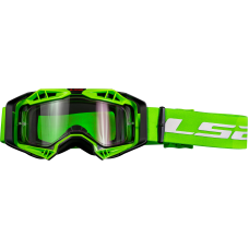 LS2 Aura Goggle Black Hi-Vis Green With Clear Visor