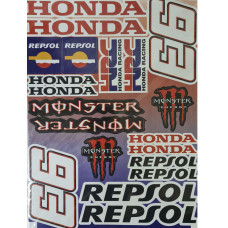 Наклейка лист А3 Honda 93