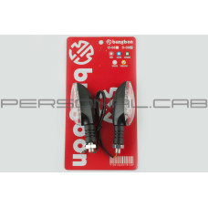 Повороти чорні, біле скло 20 LED O-1109