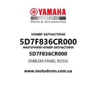 Yamaha OEM 5D7F836CR000 — EMBLEM PANEL ROSSI