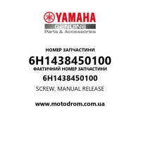 Yamaha OEM 6H1438450100 — SCREW, MANUAL RELEASE