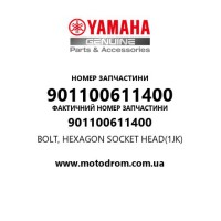 Yamaha OEM 901100611400 — BOLT, HEXAGON SOCKET HEAD(1JK)