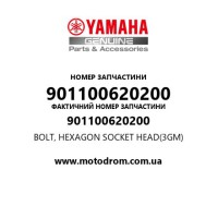 Yamaha OEM 901100620200 — BOLT, HEXAGON SOCKET HEAD(3GM)