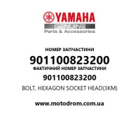 Yamaha OEM 901100823200 — BOLT, HEXAGON SOCKET HEAD(3KM)