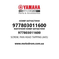 Yamaha OEM 977803011600 — SCREW, PAN HEAD TAPPING (AK5)