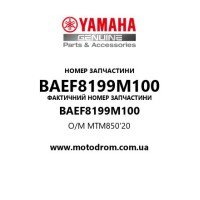 Yamaha OEM BAEF8199M100 — O/M MTM850'20