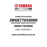 Yamaha OEM JW6K77650000 — LABEL, WARNING 5
