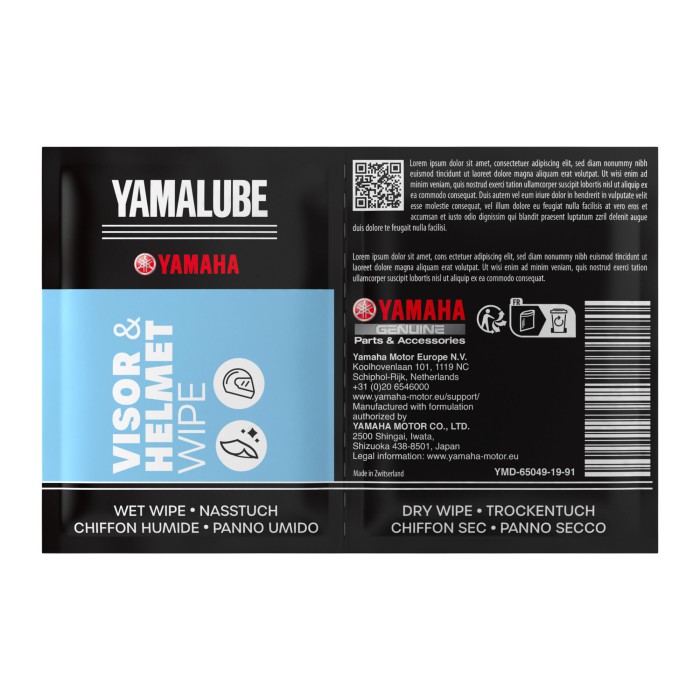 Yamalube Visor & Helmet Wipes серветки для візора і шолома упаковка 72 к-ти